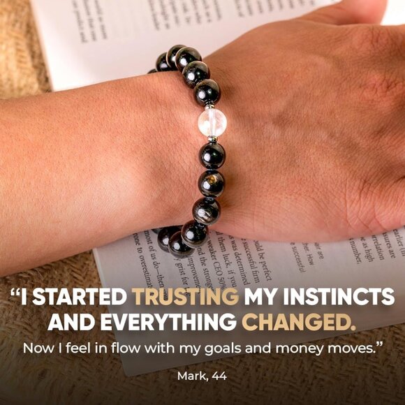 Wealth & Manifestation Bracelet Hypersthene Quartz for Abundance Prosperity - Picture 4 of 7